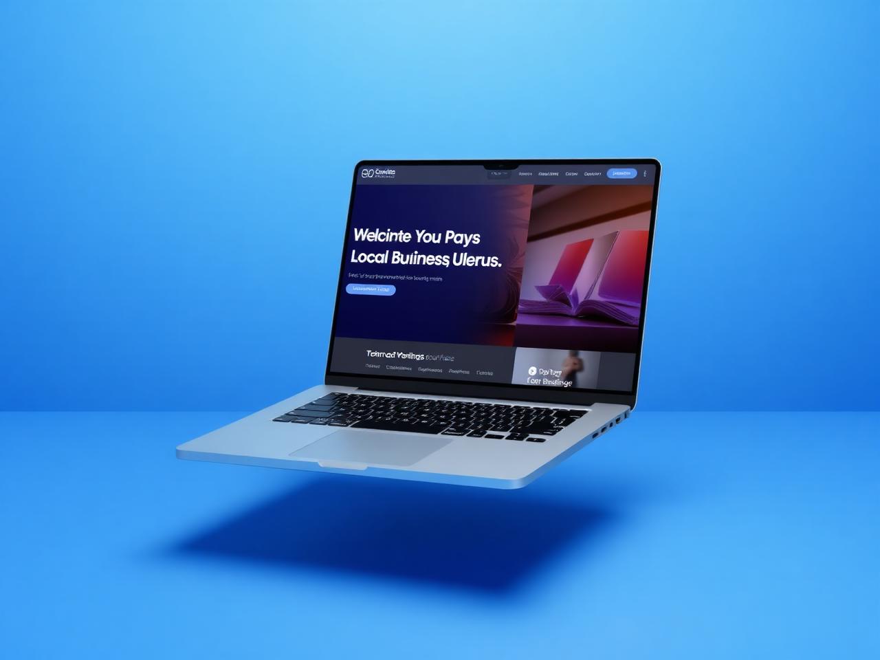 Modern local business website on a laptop